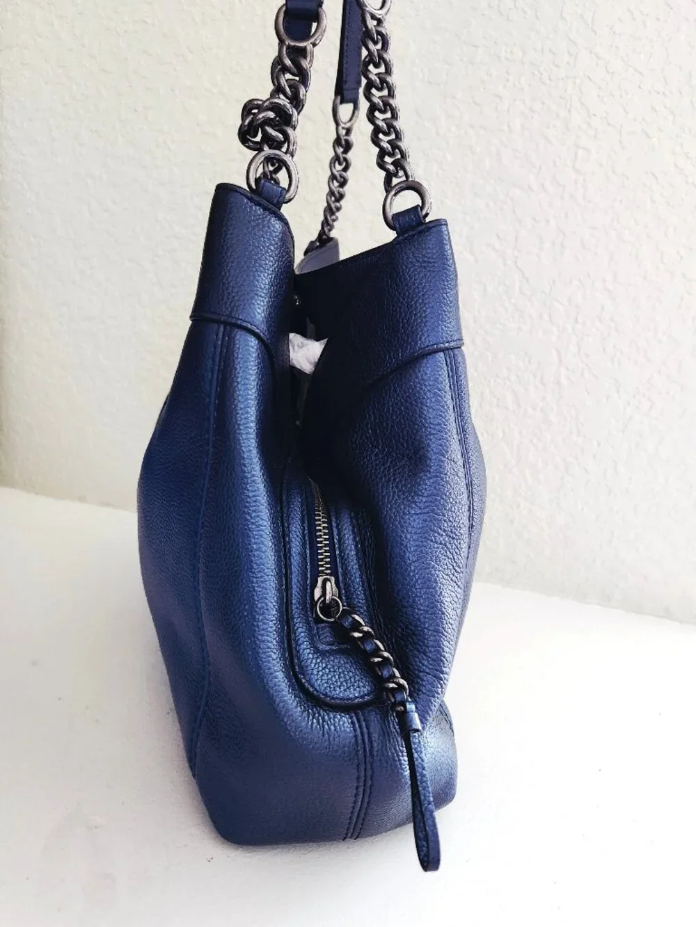 Like New Coach Lexy Midnight Metallic Blue Shoulder Bag Purse